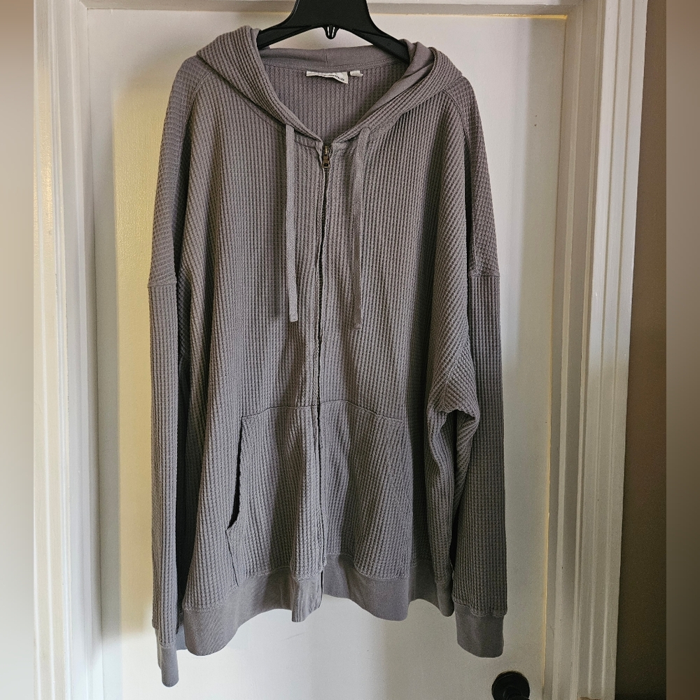 No Boundaries Waffle Knit Full Zip Jacket